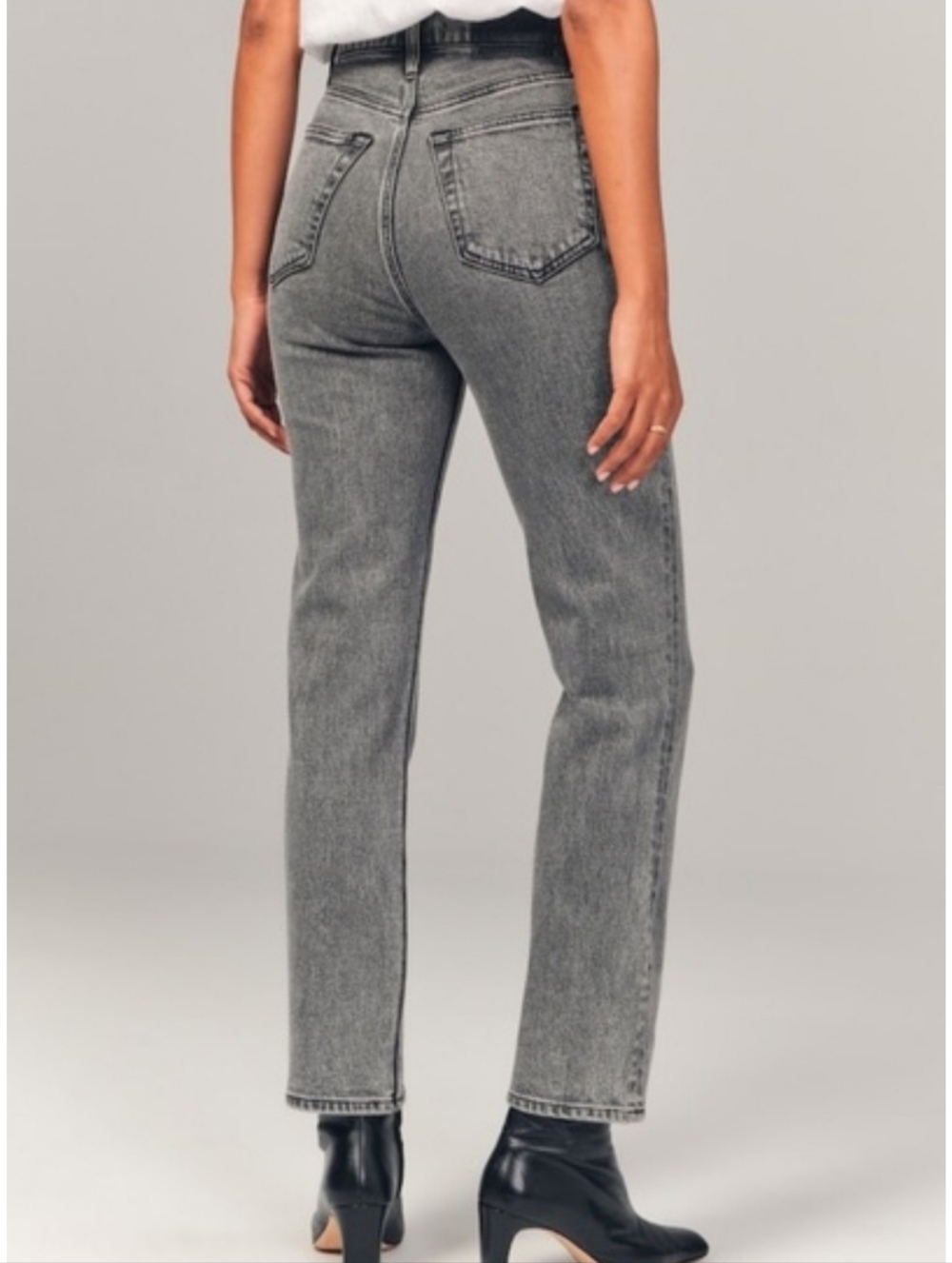 Abercrombie & Fitch The Ankle Straight Jeans Gray Wash Size 25 - Picture 3 of 13